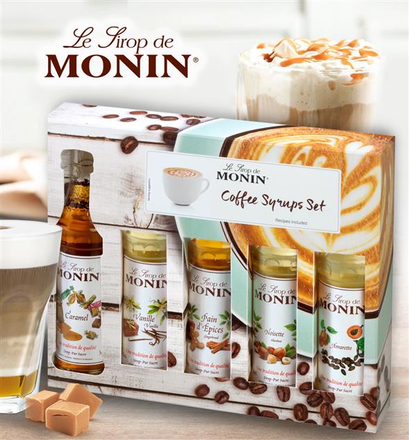 Monin kaffesirup - sæt med 5 smage